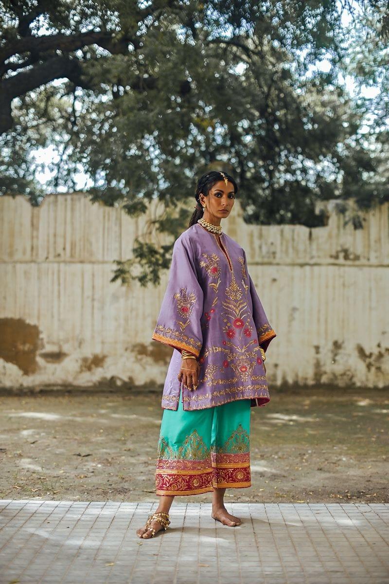 Sanam Chaudhri - Kasni Raw Silk Shirt and Izaar - Studio by TCS