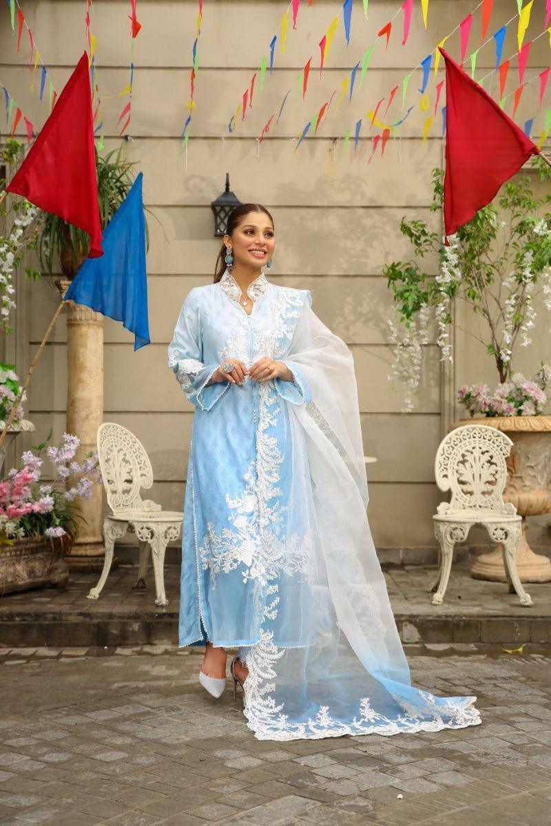 NILOFER SHAHID - Elysian Cloud - Embroidered - 3 Piece