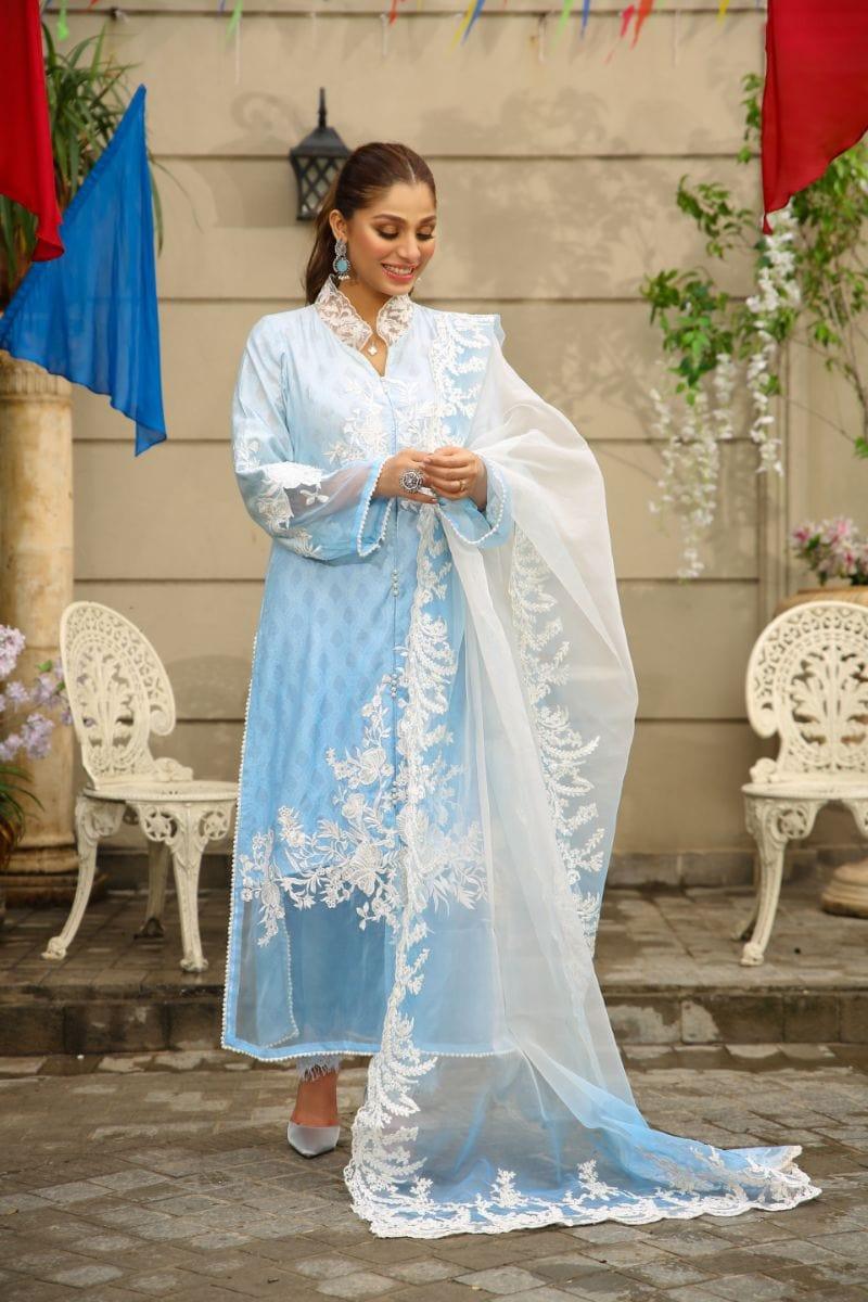 NILOFER SHAHID - Elysian Cloud - Embroidered - 3 Piece
