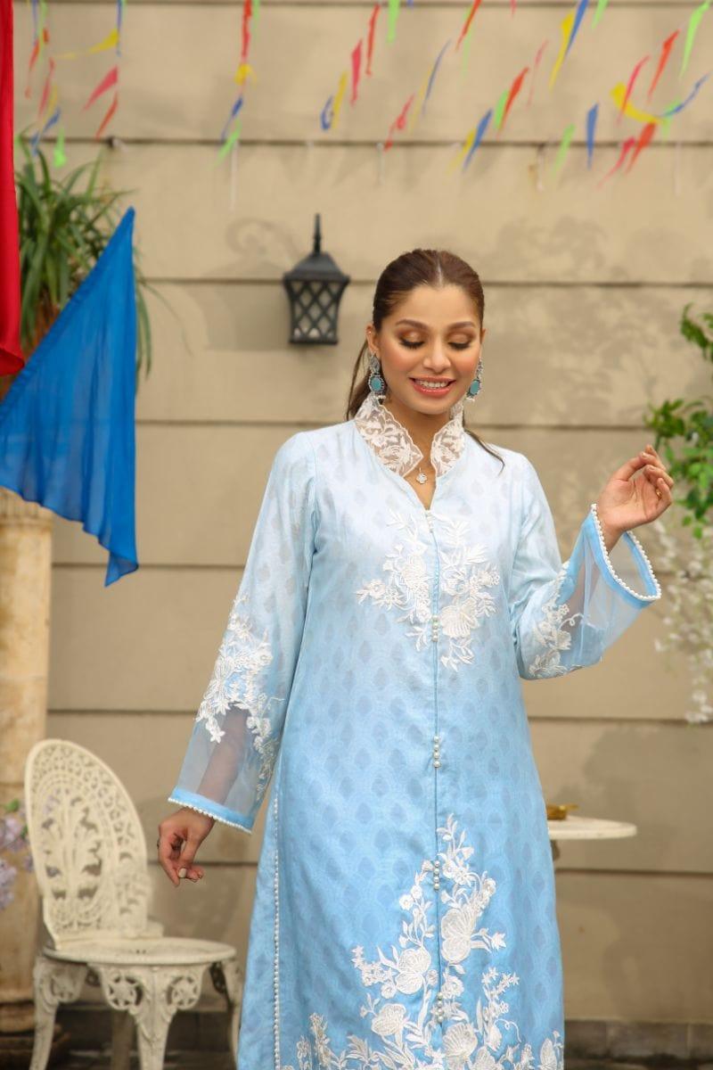 NILOFER SHAHID - Elysian Cloud - Embroidered - 3 Piece