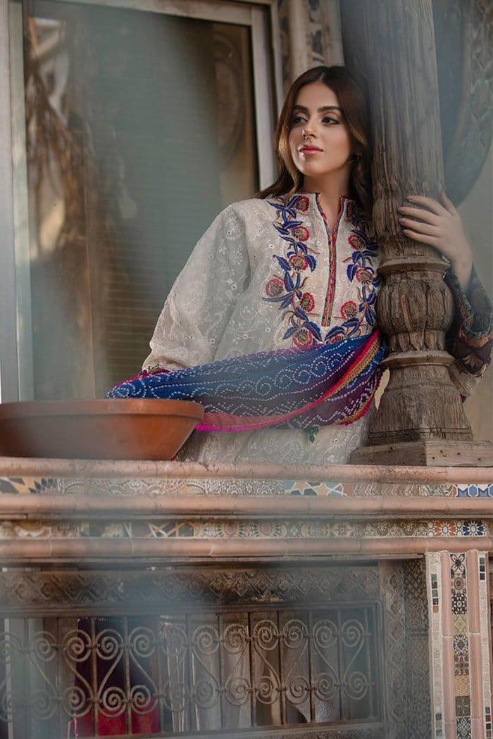 Nilofer Shahid - Mughal Mauve - Pure Self Silk and Chikankari - 2 Piece