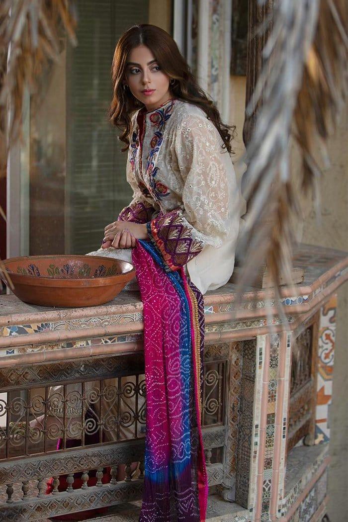 Nilofer Shahid - Mughal Mauve - Pure Self Silk and Chikankari - 2 Piece