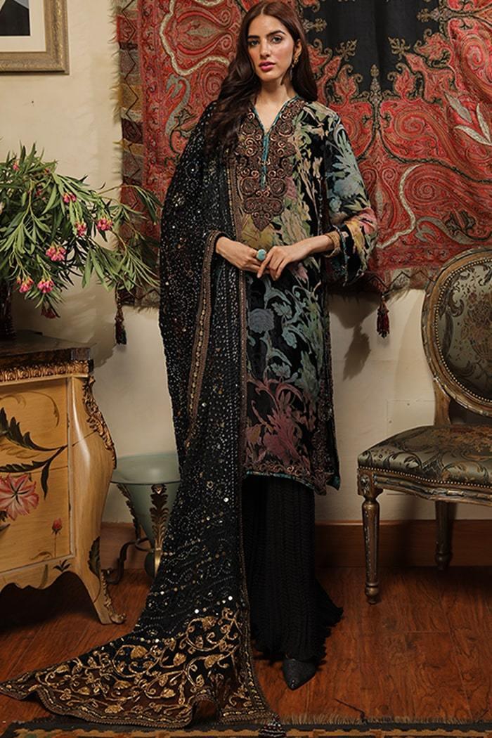 Nilofer Shahid - Princess Esra - Black - 3 Piece
