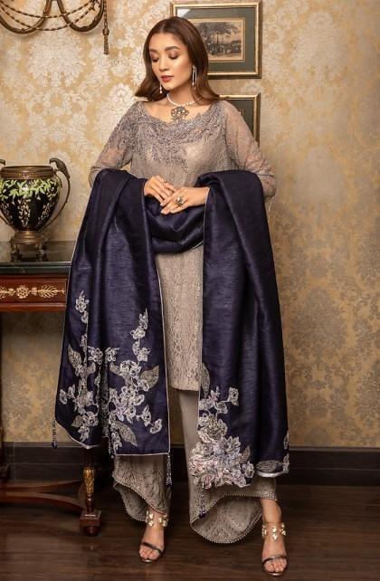 Nilofer Shahid - Silver Dreams - Pure Raw Silk - 2 Piece