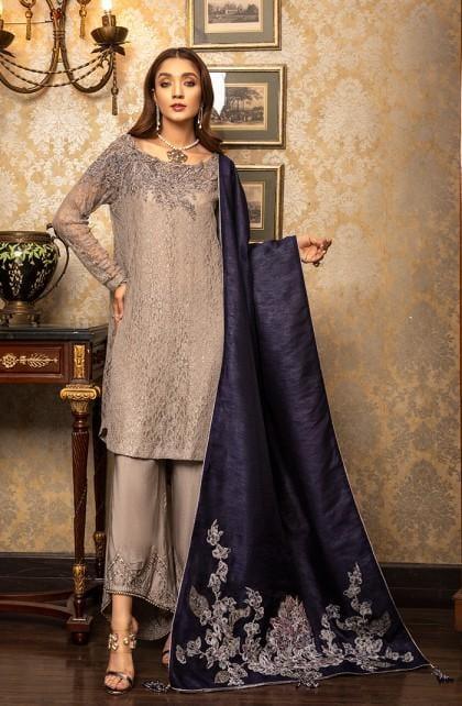 Nilofer Shahid - Silver Dreams - Pure Raw Silk - 2 Piece