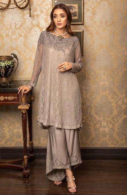 Nilofer Shahid - Silver Dreams - Pure Raw Silk - 2 Piece
