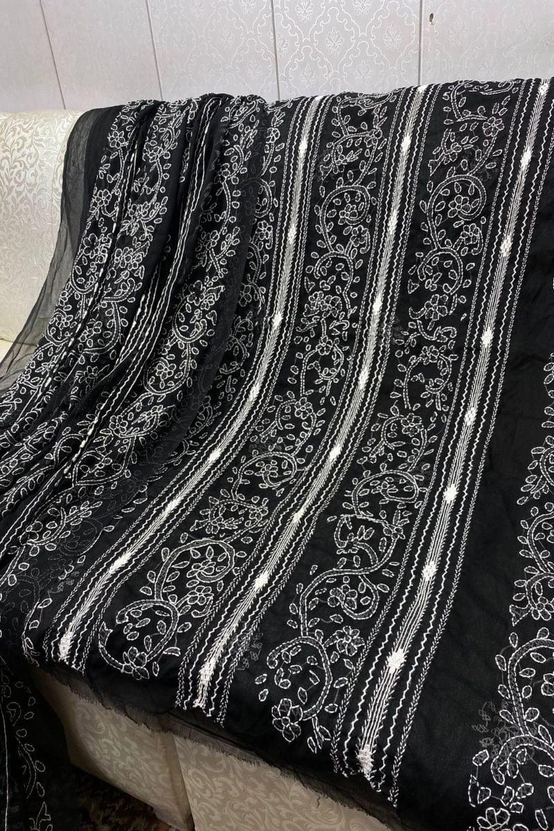 Design by Amina - Chikankari Chiffon Tarkashi Work 2 Piece - 09 - Studio by TCS