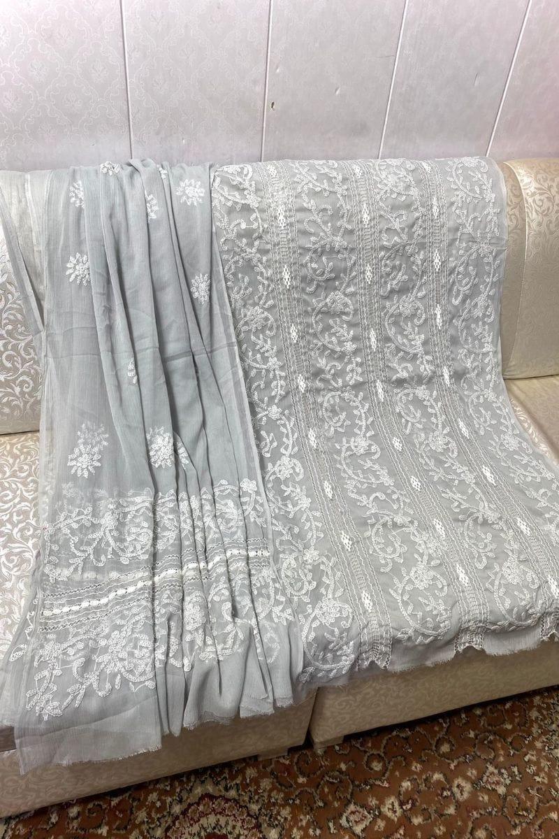Design by Amina - Chikankari Chiffon Tarkashi Work 2 Piece - 04 - Studio by TCS