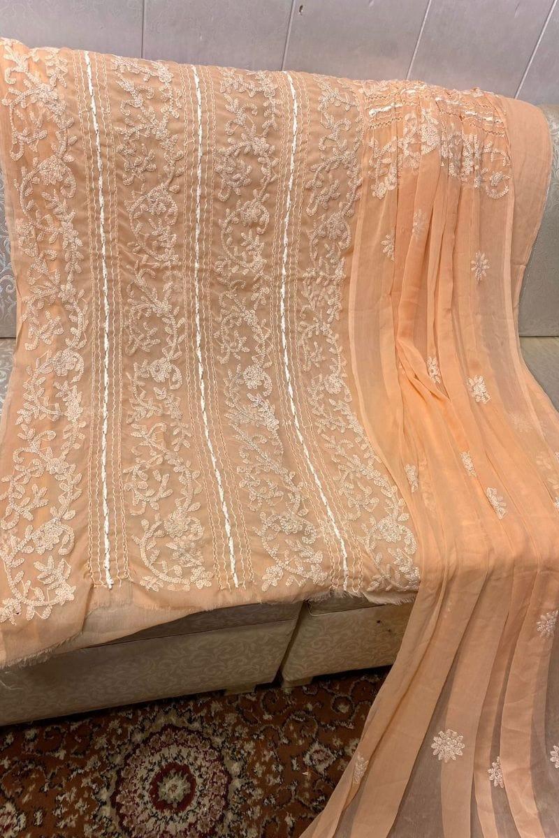 Design by Amina - Chikankari Chiffon Tarkashi Work 2 Piece - 07 - Studio by TCS