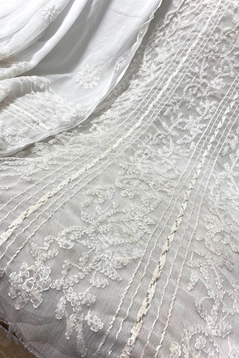 Design by Amina - Chikankari Chiffon Tarkashi Work 2 Piece - 08 - Studio by TCS