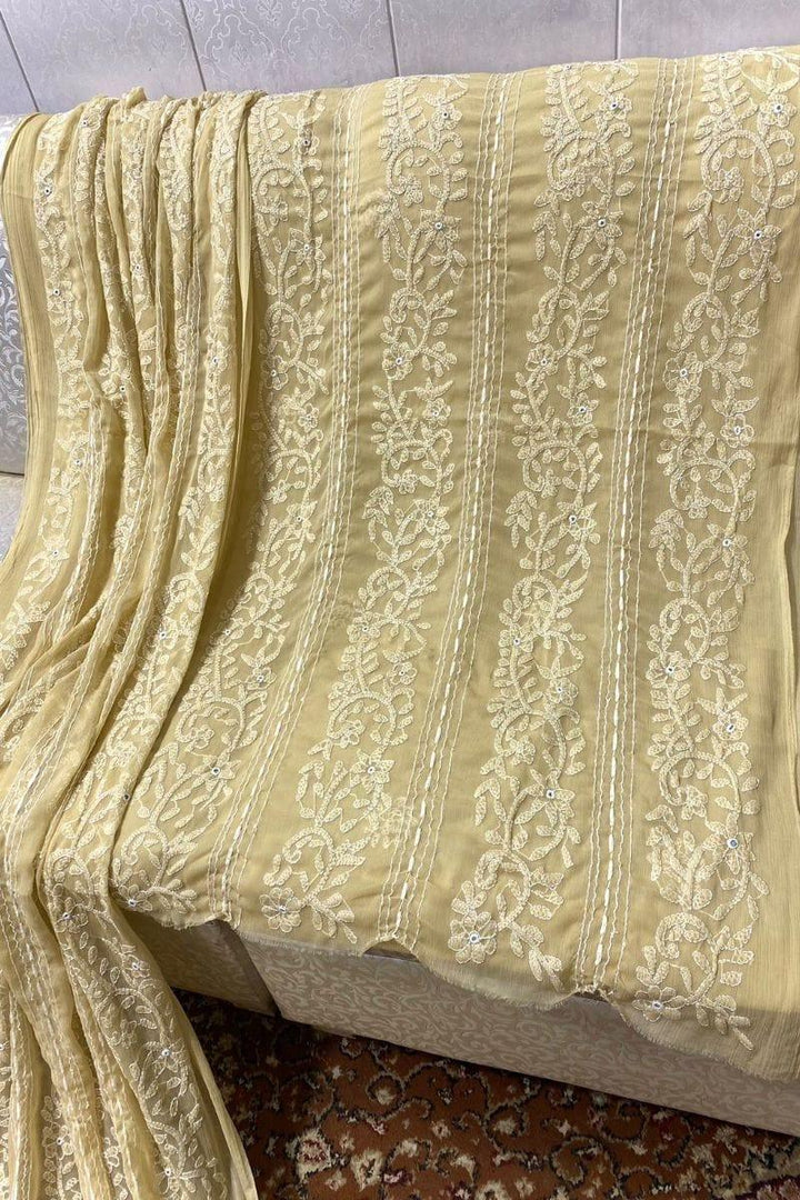 Design by Amina - Chikankari Chiffon Tarkashi Work 2 Pc - 06 - Studio by TCS