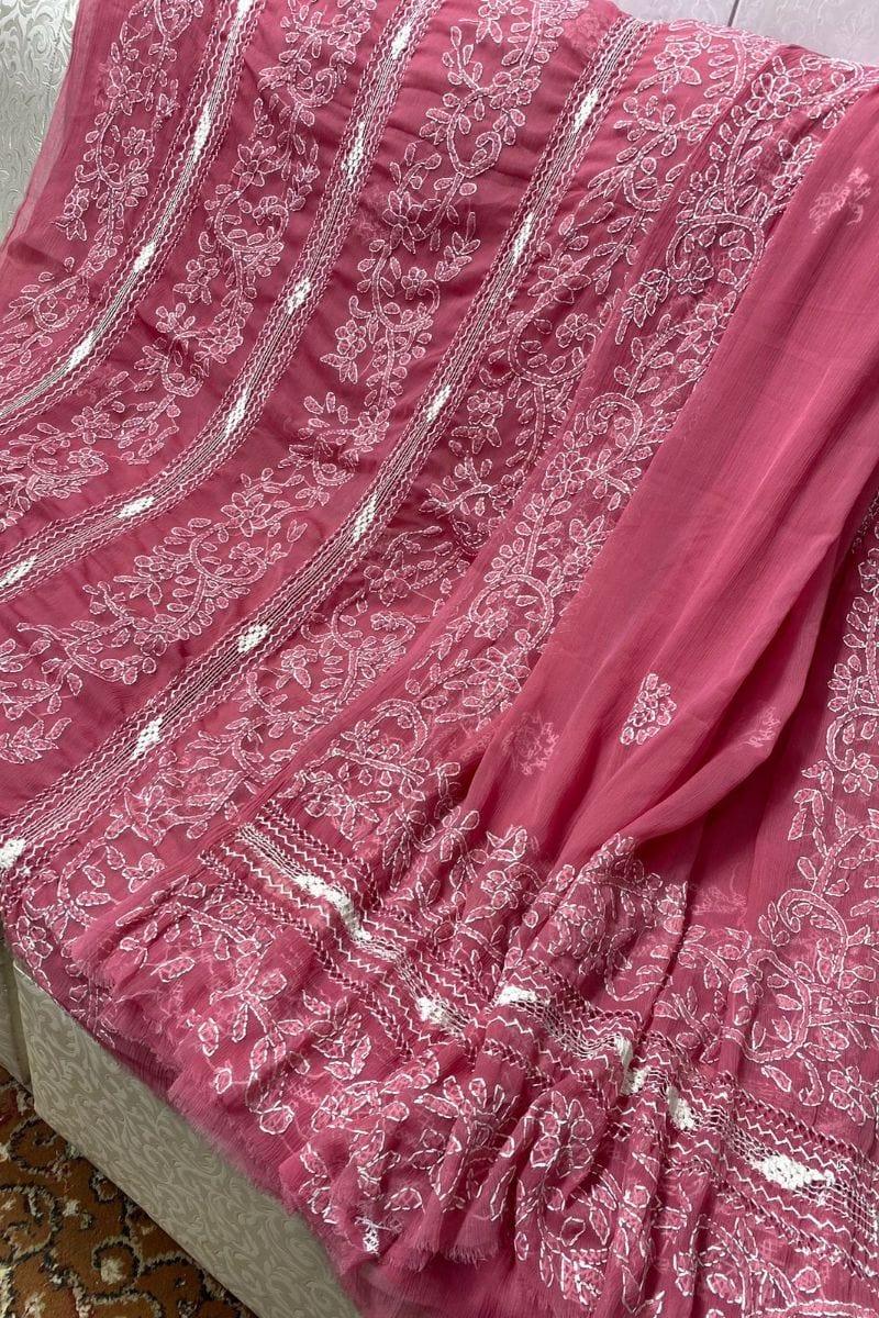 Design by Amina - Chikankari Chiffon Tarkashi Work 2 Piece - 10 - Studio by TCS