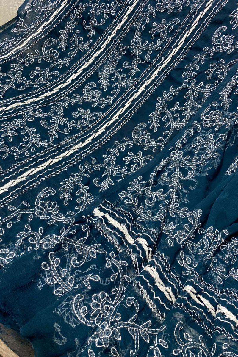 Design by Amina - Chikankari Chiffon Tarkashi Work 2 Piece - 16 - Studio by TCS