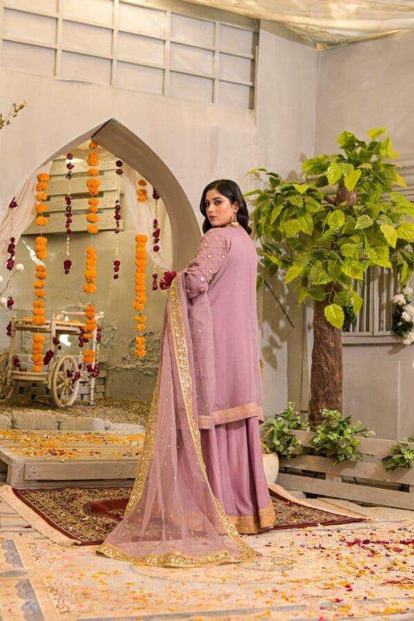 Rubys Couture - Organza Embroidered Shirt with Raw Silk Lehenga  - Mayal