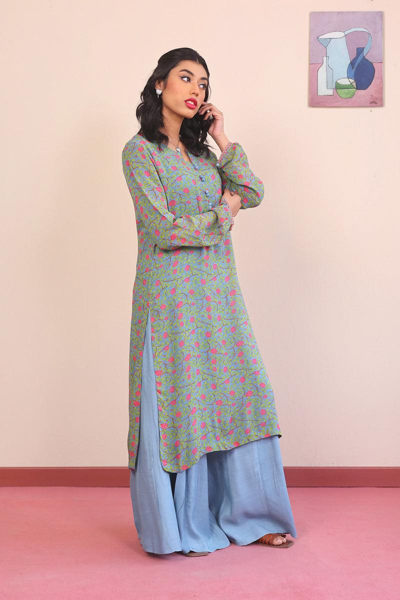 Generation - 2- Piece Gul Mithai Blush Set - Blue - Chiffon