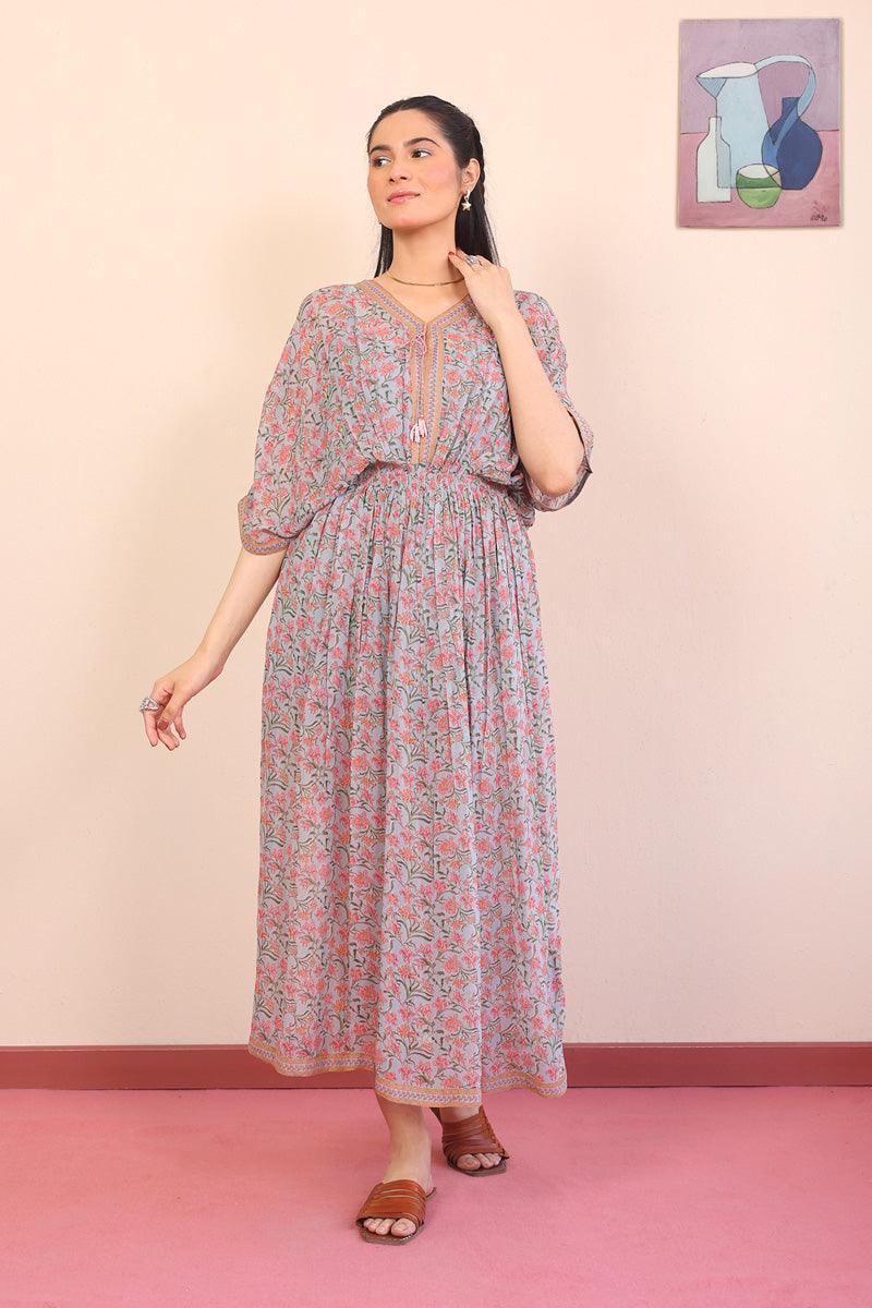 Generation - 2- Piece Gul Mithai Kaftan Dress - Light Grey - Chiffon