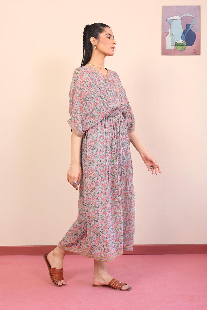 Generation - 2- Piece Gul Mithai Kaftan Dress - Light Grey - Chiffon