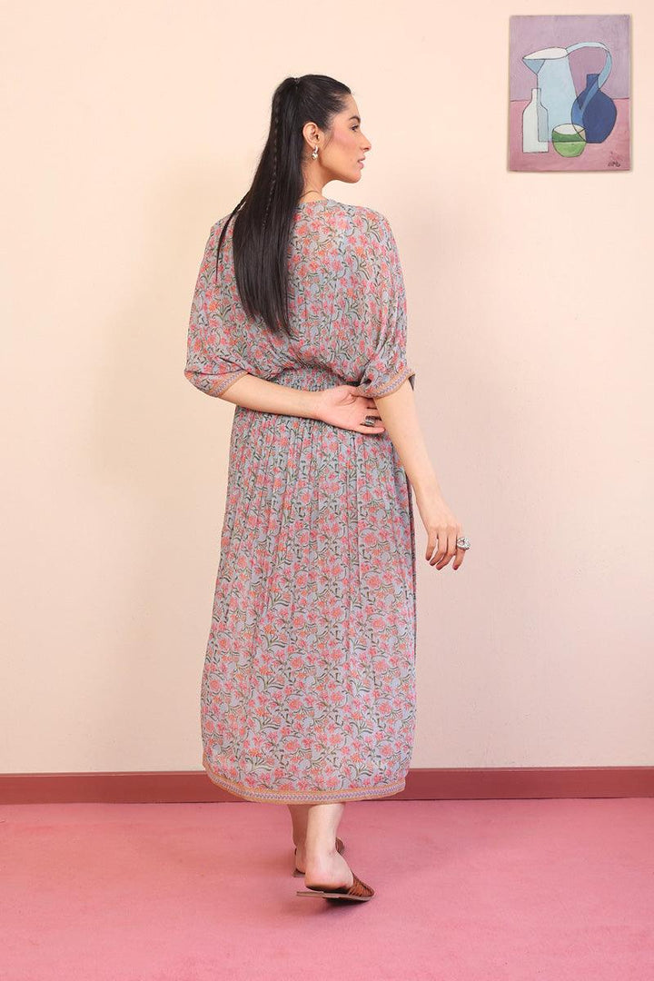 Generation - 2- Piece Gul Mithai Kaftan Dress - Light Grey - Chiffon