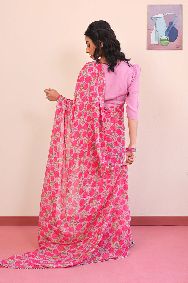 Generation - Gul Mithai Sari - Pink - Silk - 3 Piece
