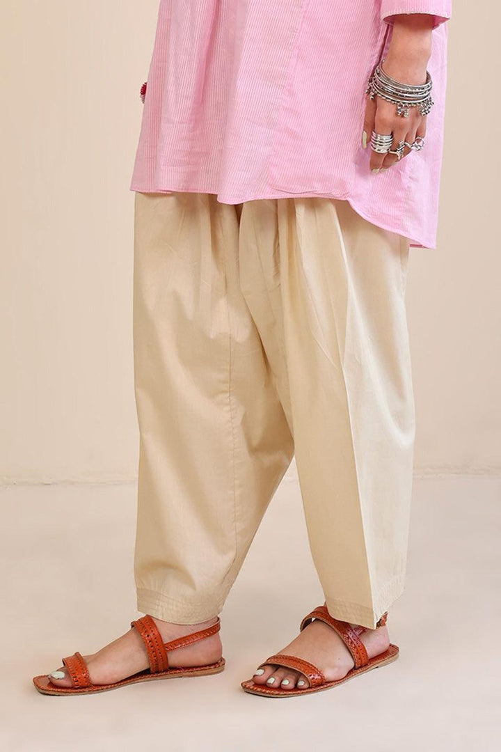 Generation - Not So Basic Shalwar - 1 Piece - Beige - Cambric