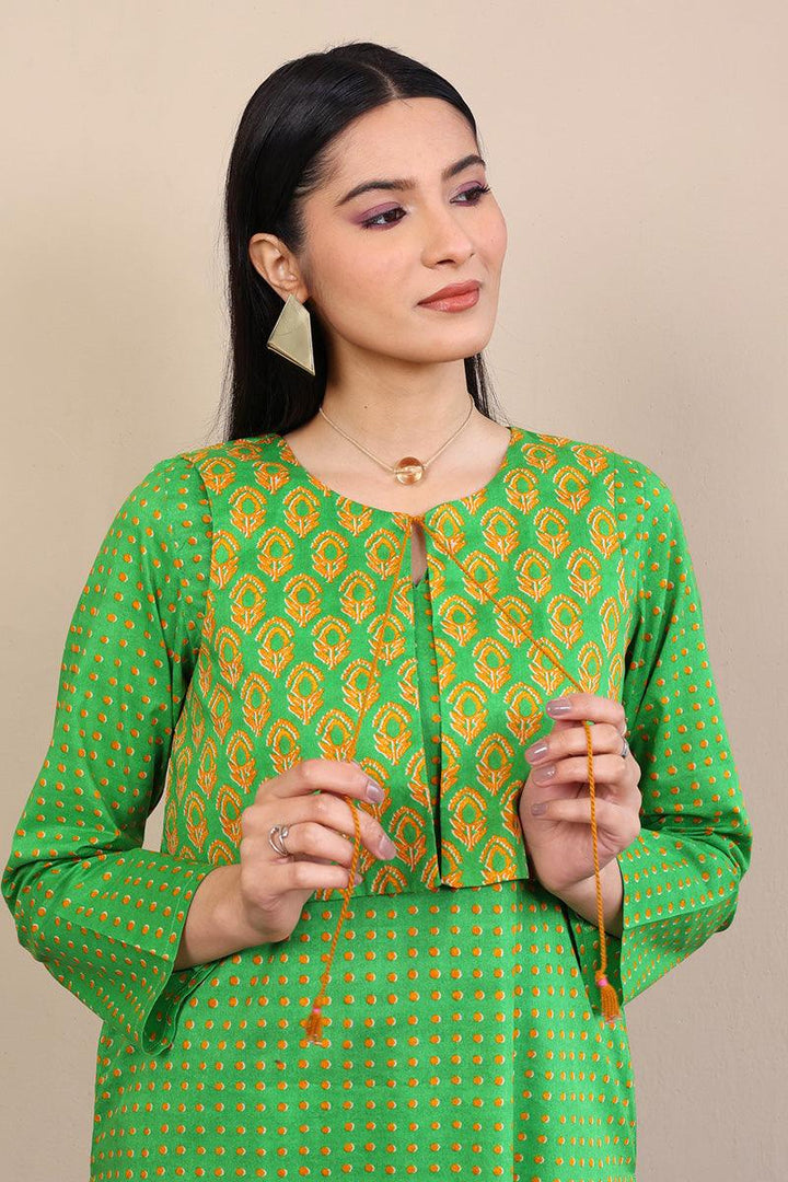 Generation - 2-Piece Saaya Koti Set - Green - Voile