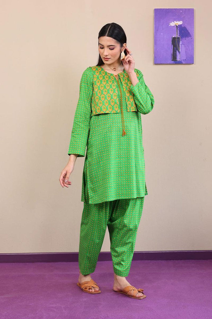 Generation - 2-Piece Saaya Koti Set - Green - Voile