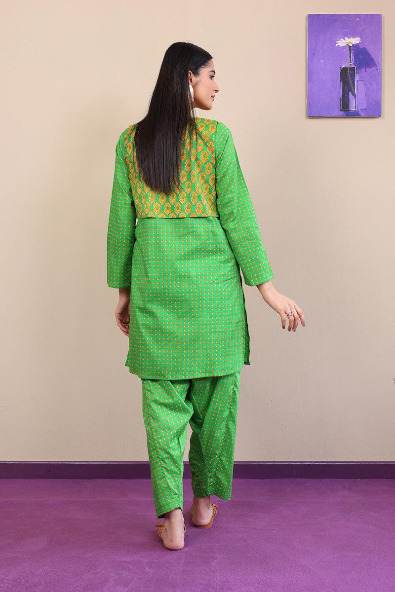 Generation - 2-Piece Saaya Koti Set - Green - Voile