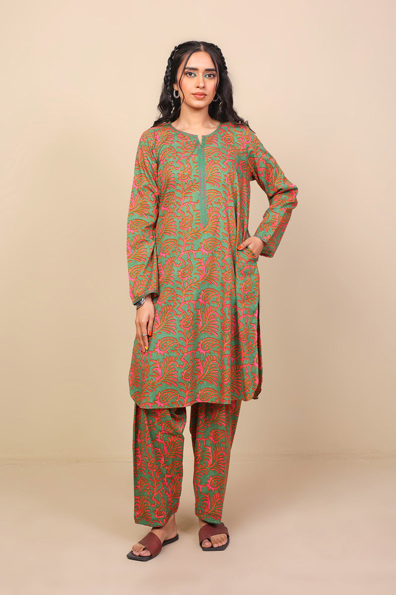 Generation - 2-Piece Sujani Set - Green - Voile