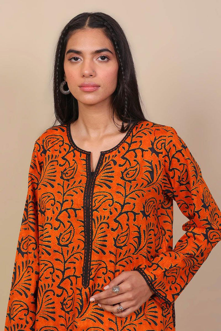 Generation - 2-Piece Sujani Set - Orange - Voile