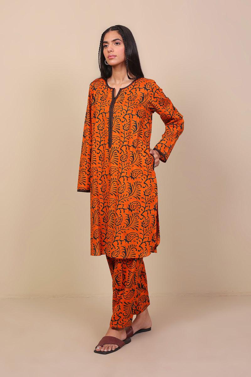 Generation - 2-Piece Sujani Set - Orange - Voile