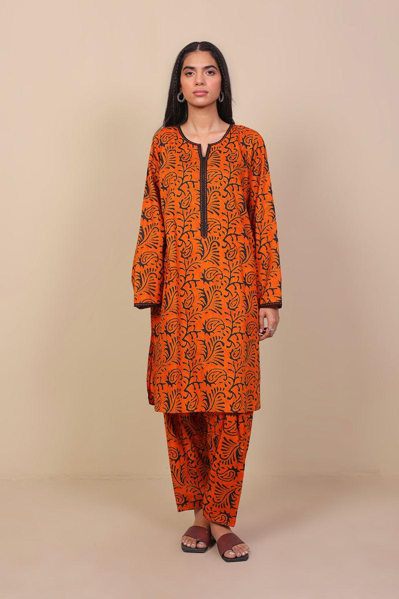 Generation - 2-Piece Sujani Set - Orange - Voile