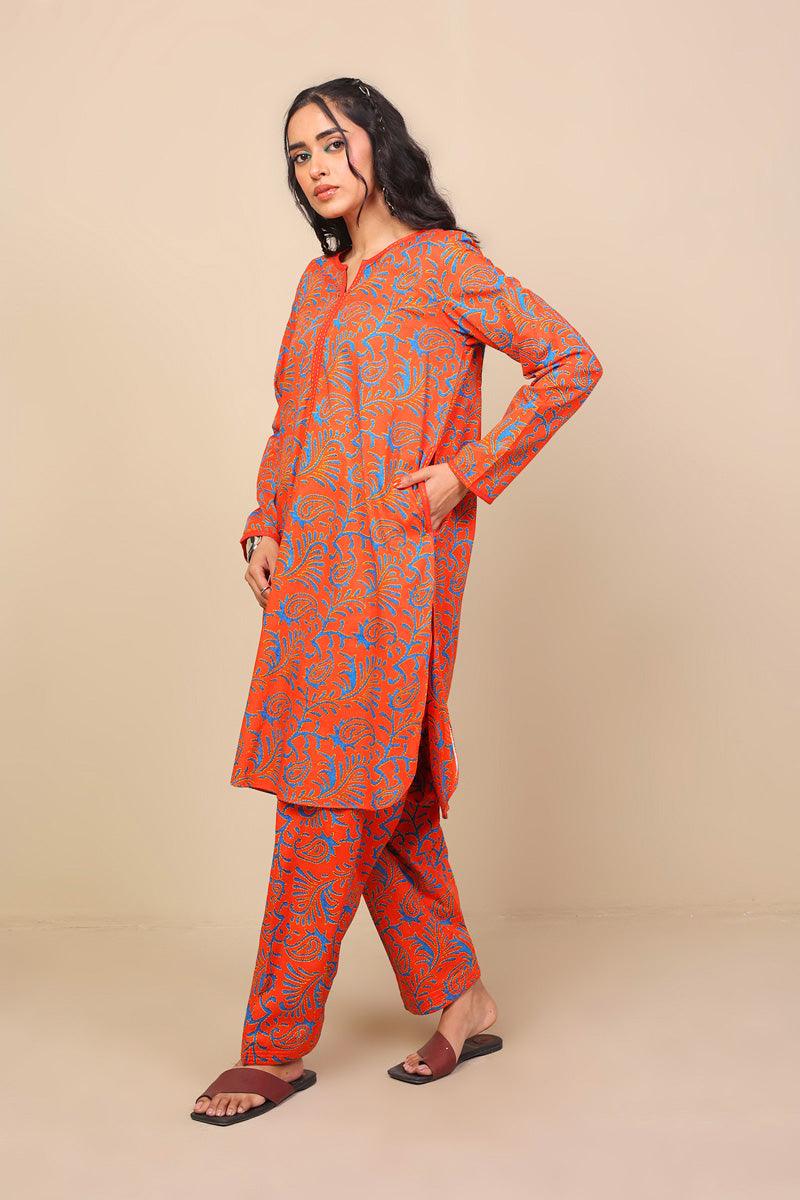 Generation - 2-Piece Sujani Set - Red - Voile