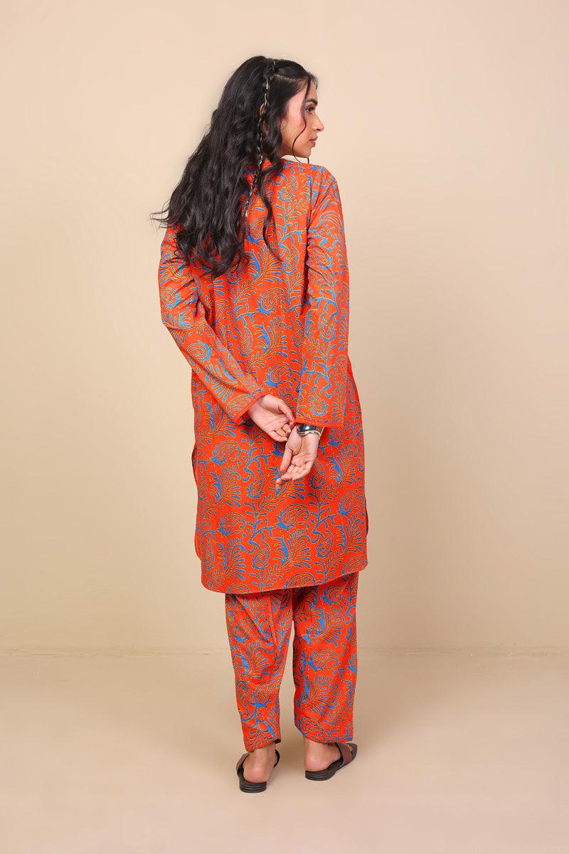 Generation - 2-Piece Sujani Set - Red - Voile