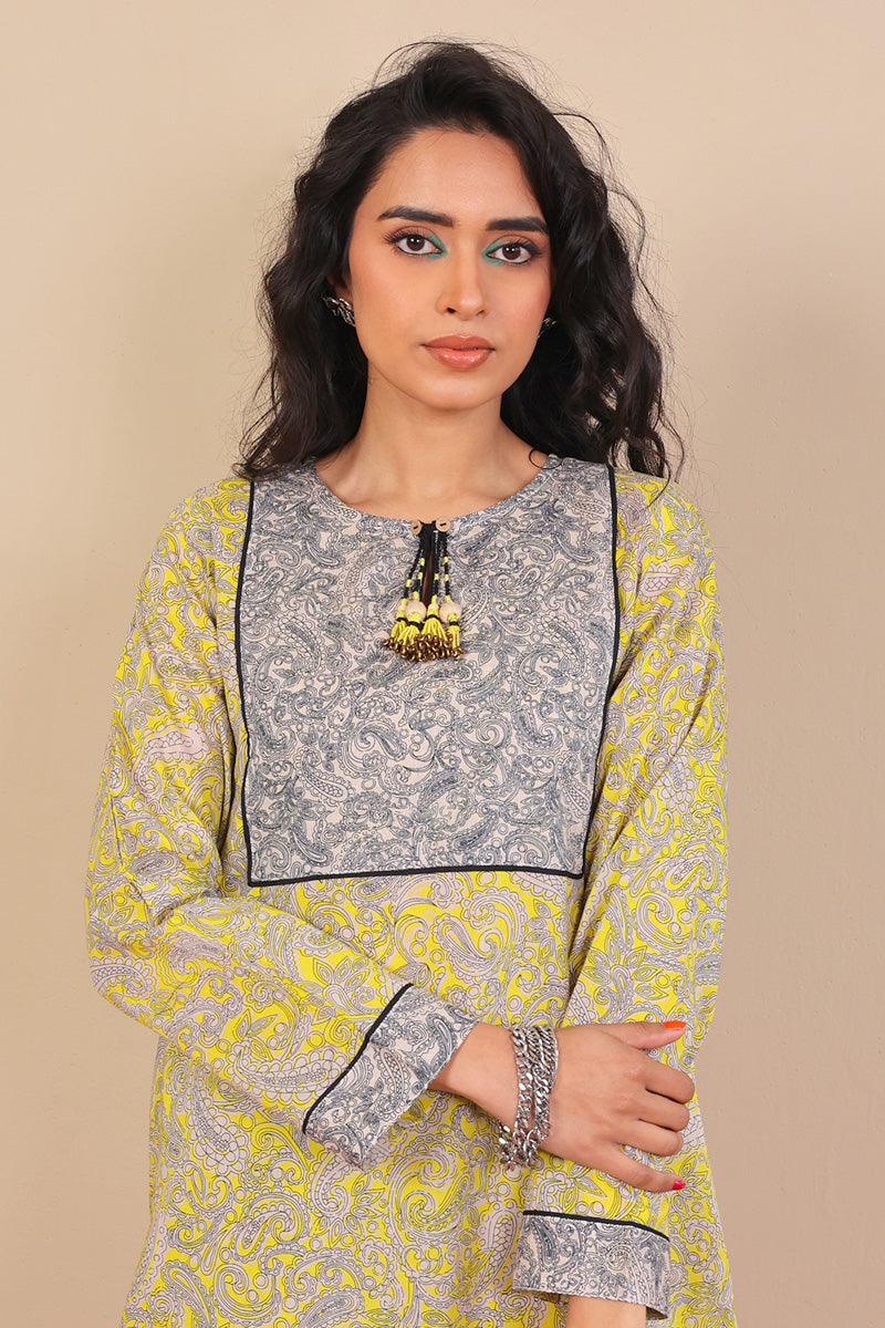 Generation - 2-Piece Keral Swirl Set - Mustard - Voile