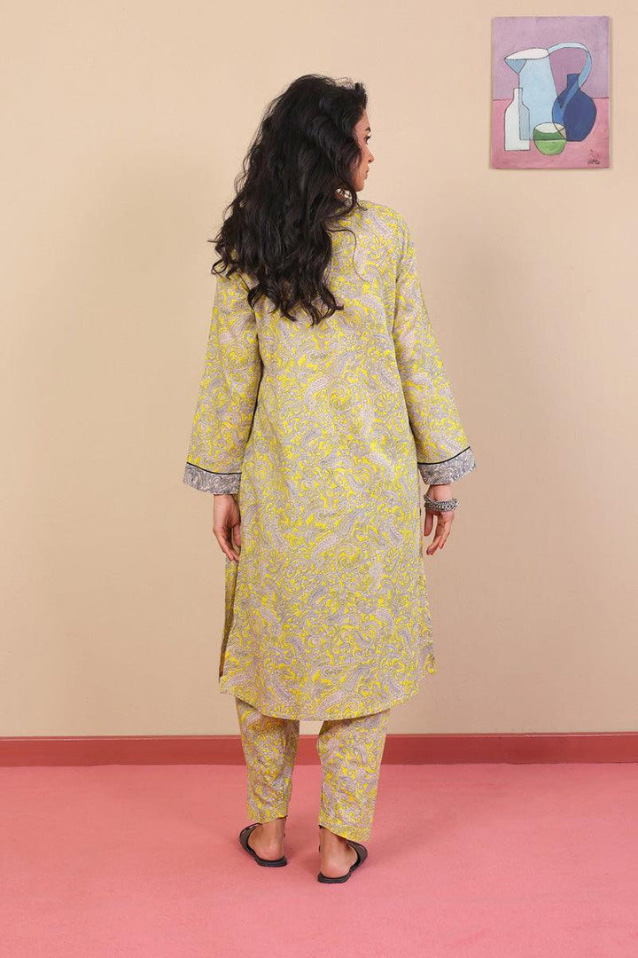 Generation - 2-Piece Keral Swirl Set - Mustard - Voile