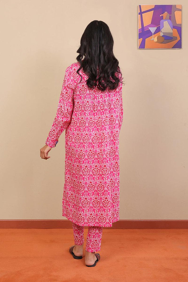 Generation - 2-Piece Block Printed Saga Gulabi - Pink - Voile