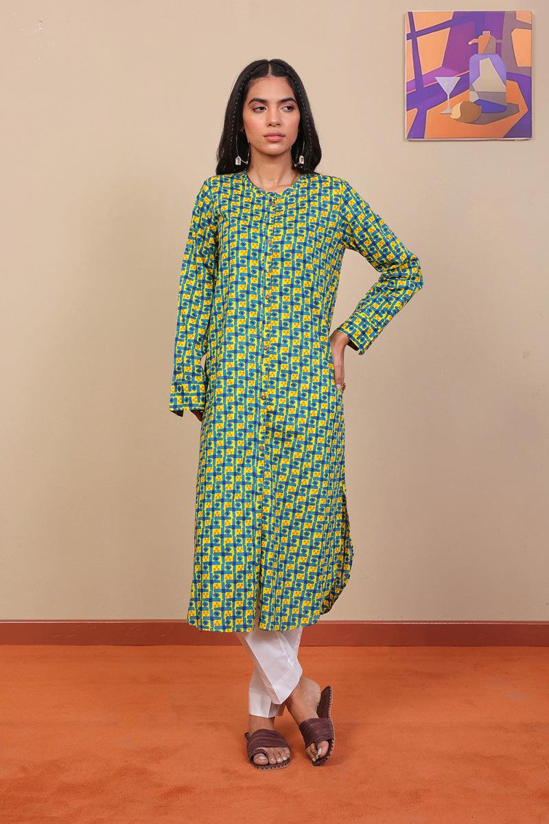 Generation - Cloves Kurta - Yellow - Voile