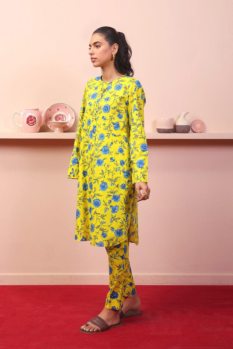 Generation - Marigold Printed Set - Yellow - Lawn - 2 Piece