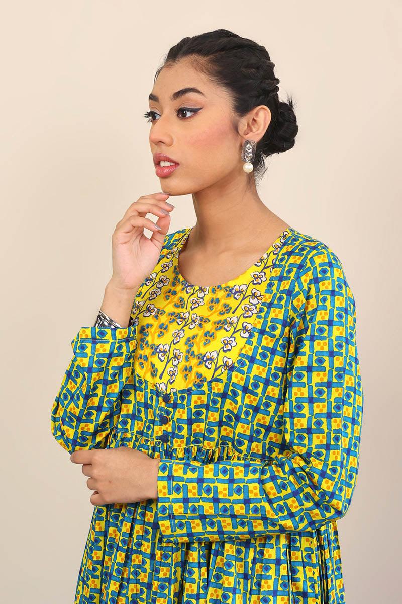 Generation - Cloves Flary Dress - Yellow - Lawn - 1 Piece