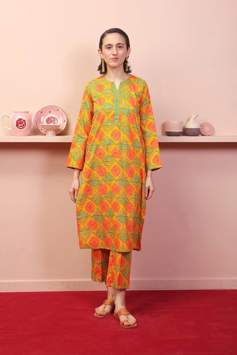 Generation - 2- Piece Kaantha Jungle Pop - Mango Yellow - Lawn