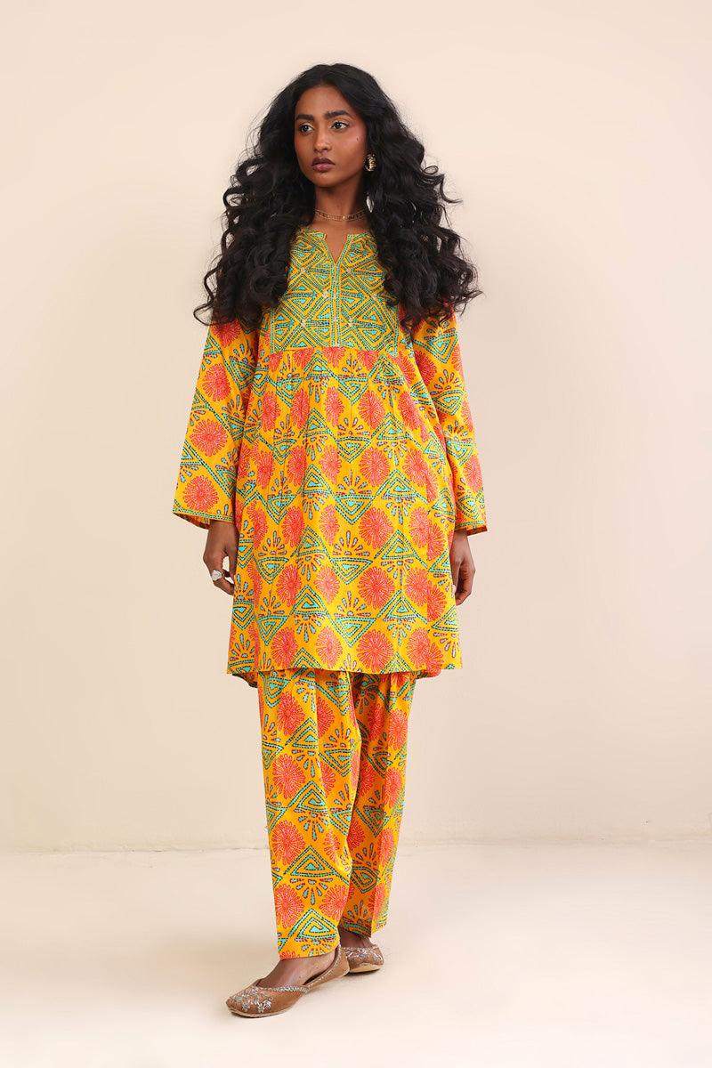 Generation - 2- Piece Kaantha Wonderland Set - Mango Yellow - Lawn