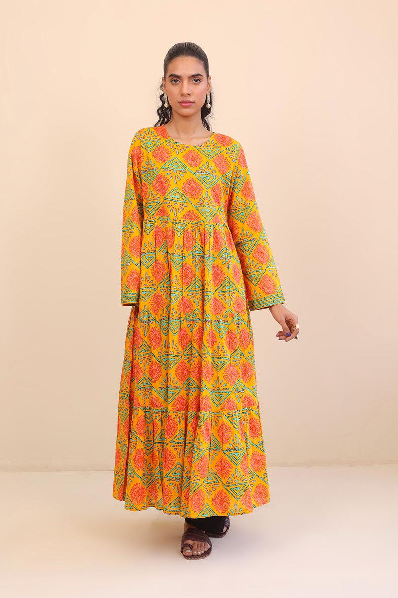 Generation - 1 Piece - Kaantha Artpop Dress - Mango Yellow - Lawn