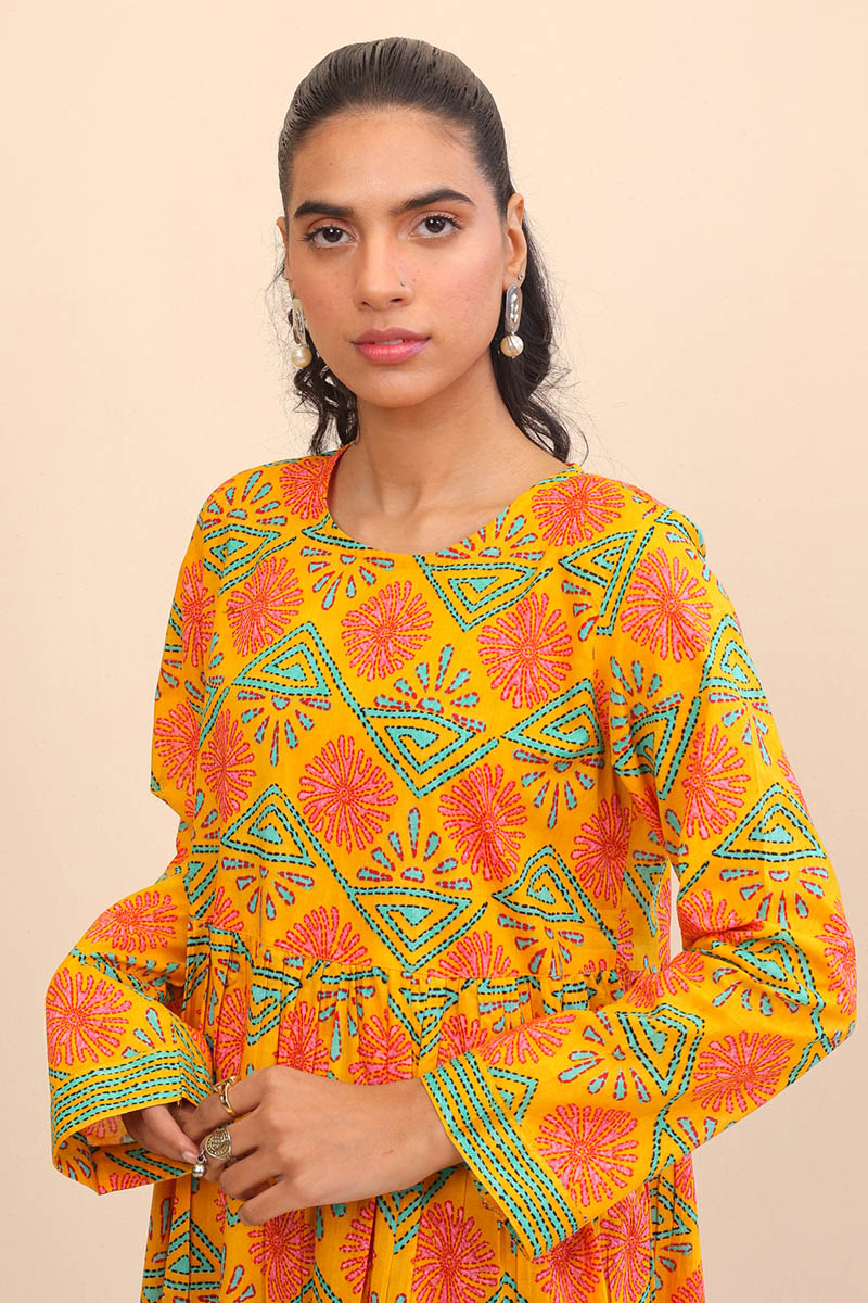 Generation - 1 Piece - Kaantha Artpop Dress - Mango Yellow - Lawn