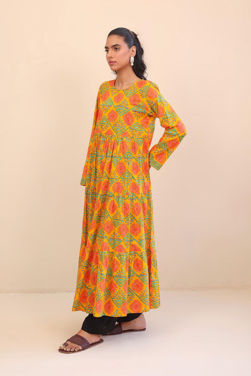 Generation - 1 Piece - Kaantha Artpop Dress - Mango Yellow - Lawn
