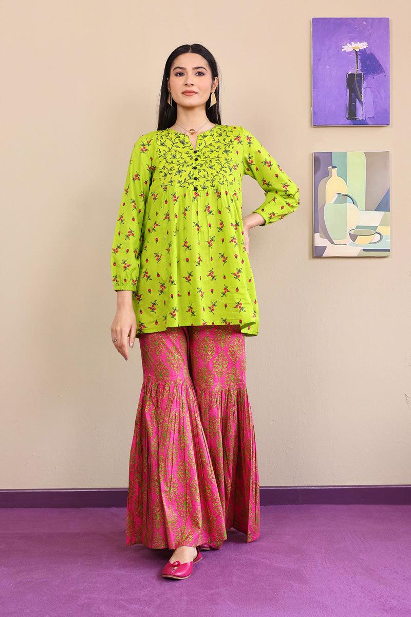 Generation - Marigold Kurta - Green - Voile