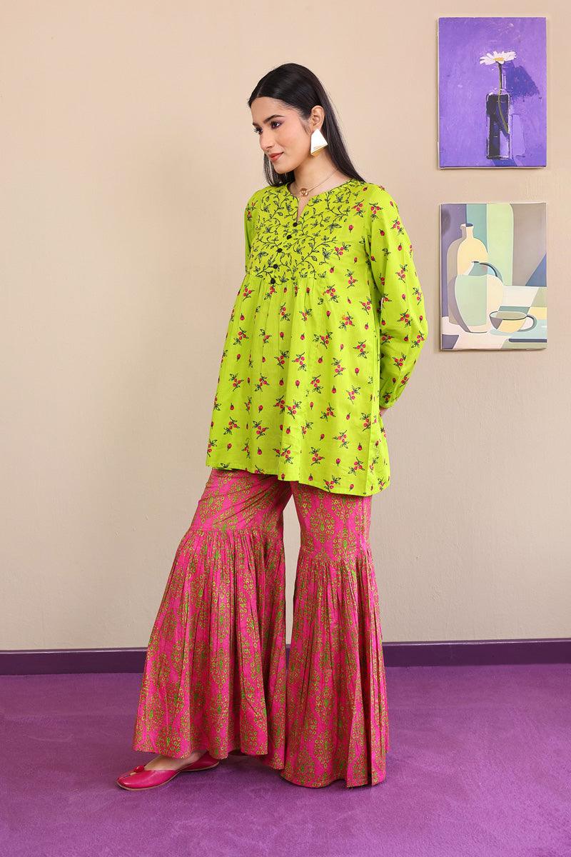 Generation - Marigold Kurta - Green - Voile