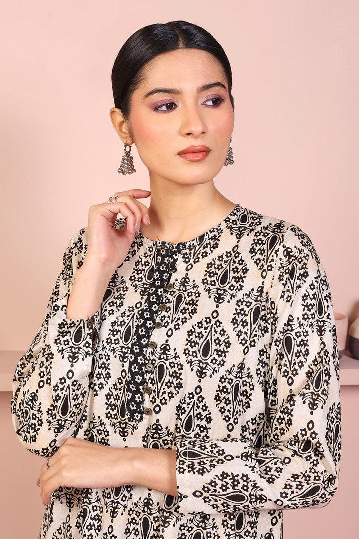 Generation - 2-Piece Thappa Gharara Set - Off White - Voile