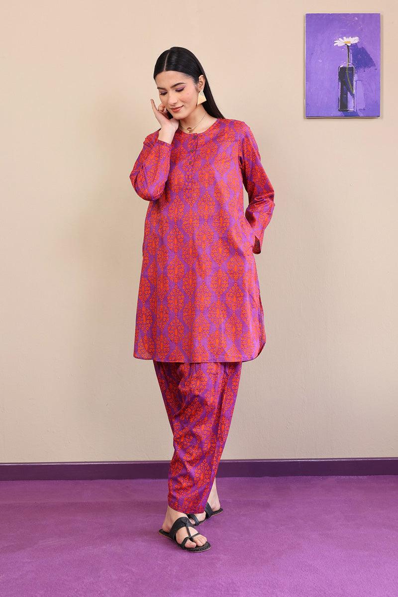 Generation - 2-Piece Thappa Set - Purple - Voile