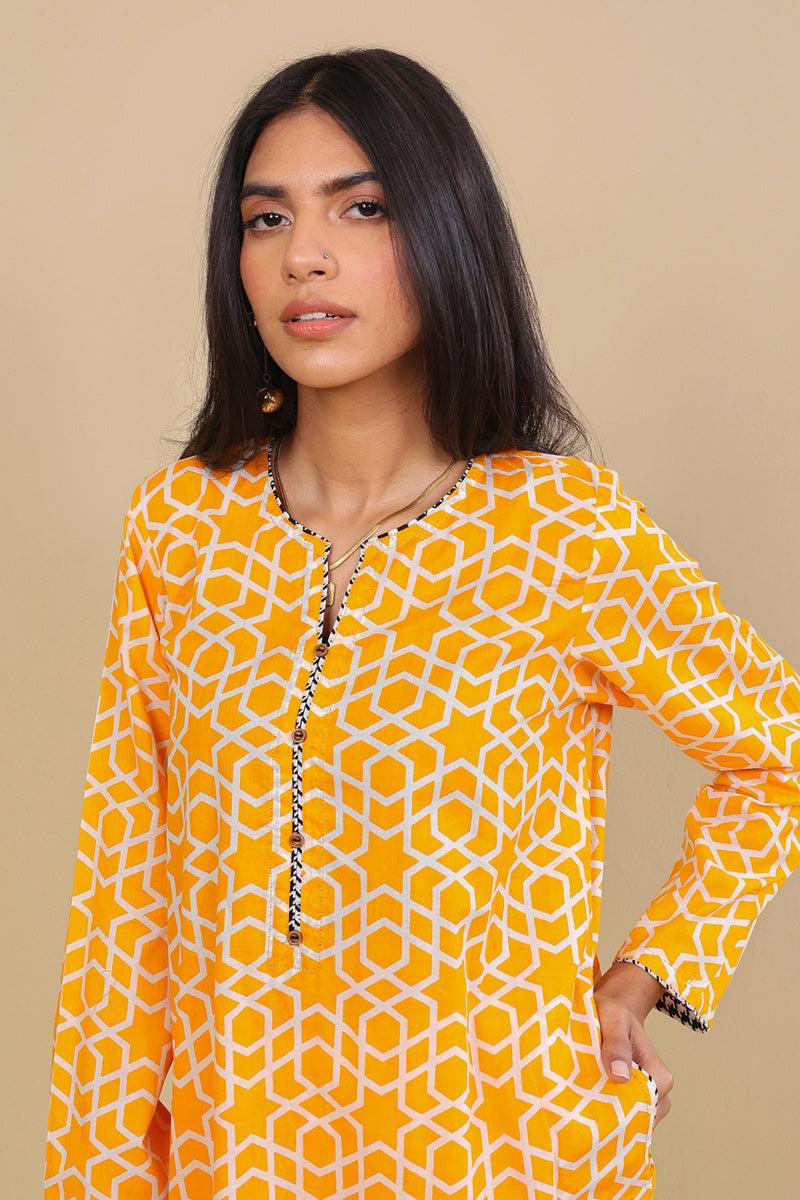 Generation - Geometric 2-Piece - Mango Yellow - Lawn