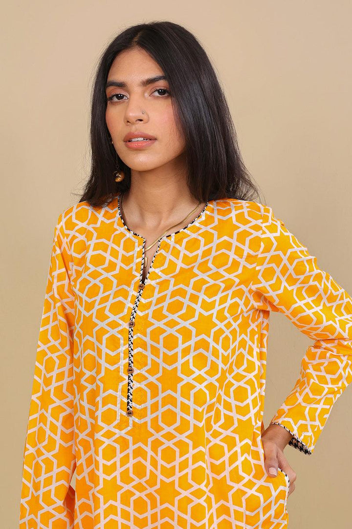 Generation - Geometric 2-Piece - Mango Yellow - Lawn